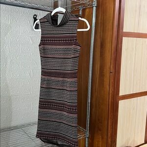 Bar III Black and Red Patterned Dress